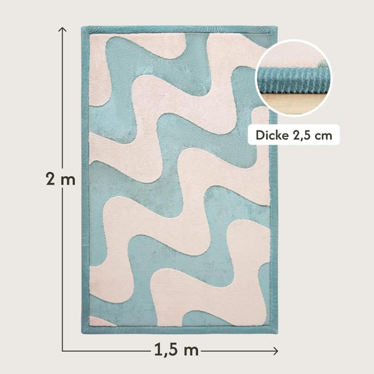 Hakuna Matte Samtmatte, 3D Wolke Spielmatte, 2 x 1.5 m, Waves