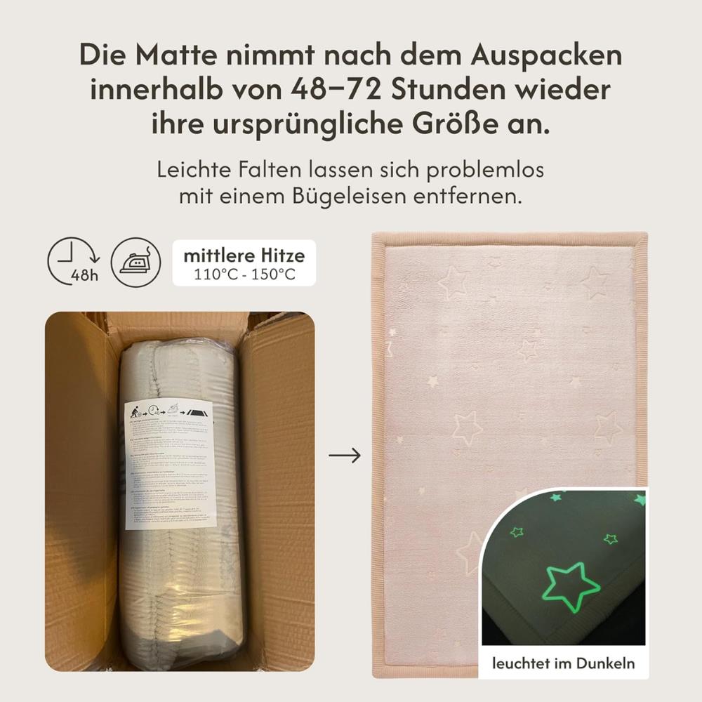 Hakuna Matte Samtmatte, Glow in the Dark Wolke Spielmatte 1.7 x 1.2 m, Stars