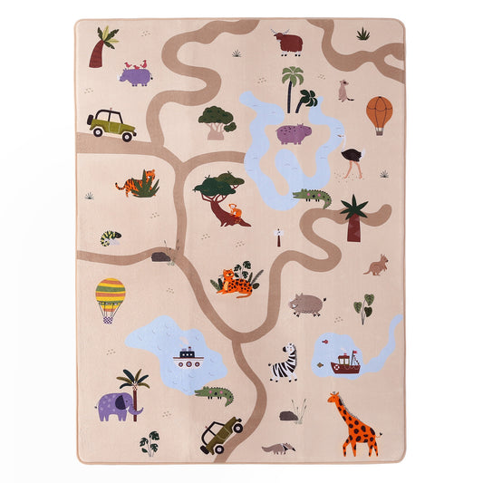 Hakuna Matte Samtmatte, Wolke Spielmatte, 2 x 1.5 m, Safari Animals