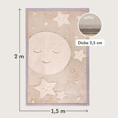 Hakuna Matte Samtmatte, 3D Wolke Spielmatte, 2  x 1.5 m, Moon & Stars