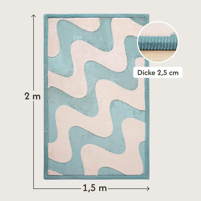 Hakuna Matte Samtmatte, 3D Wolke Spielmatte, 2  x 1.5 m, Waves