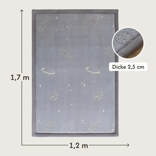 Hakuna Matte Samtmatte, Glow in the Dark Wolke Spielmatte 1.7 x 1.2 m, Planets