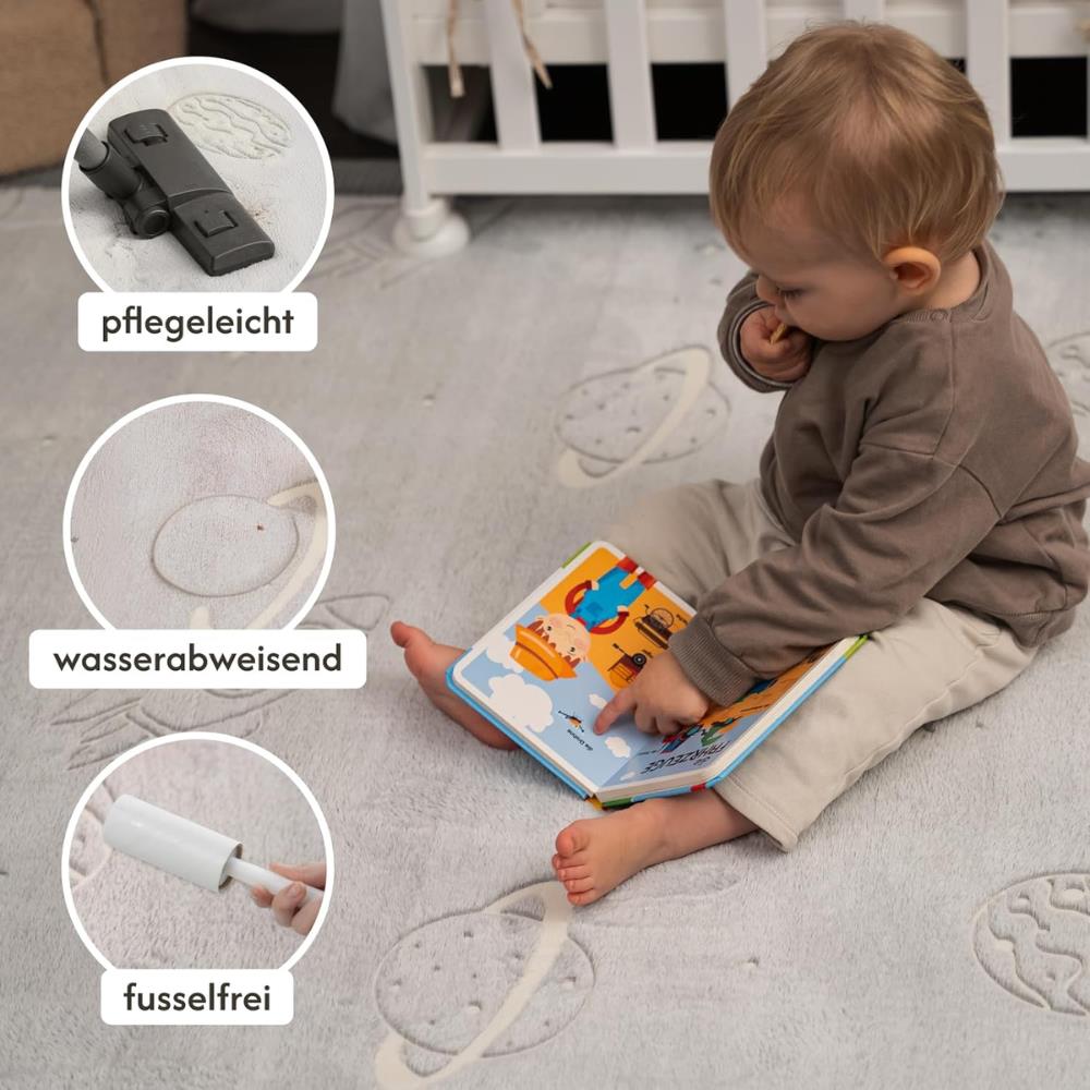 Hakuna Matte Samtmatte, Glow in the Dark Wolke Spielmatte 1.7 x 1.2 m, Planets
