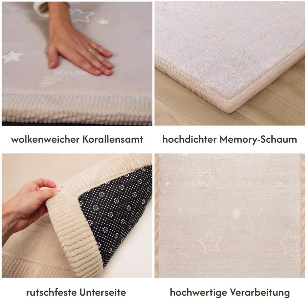 Hakuna Matte Samtmatte, Glow in the Dark Wolke Spielmatte 1.7 x 1.2 m, Stars